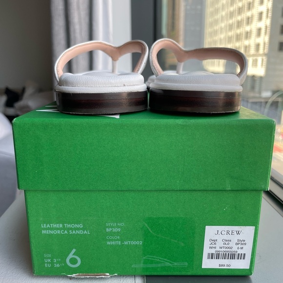 J.Crew White Leather Thong Minorca Sandal/Flip Flops - Picture 6 of 10